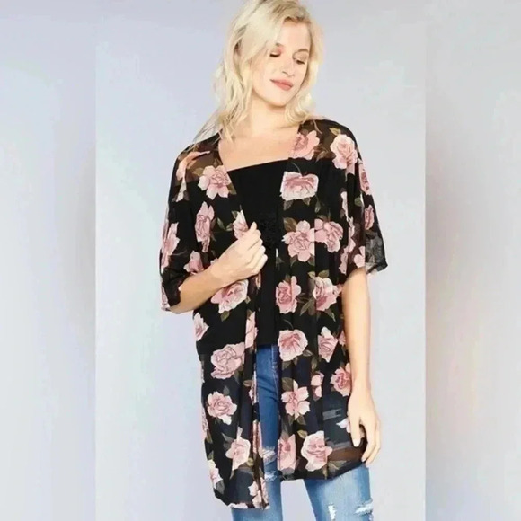 Women’s floral sheer cover up size medium - Picture 1 of 7